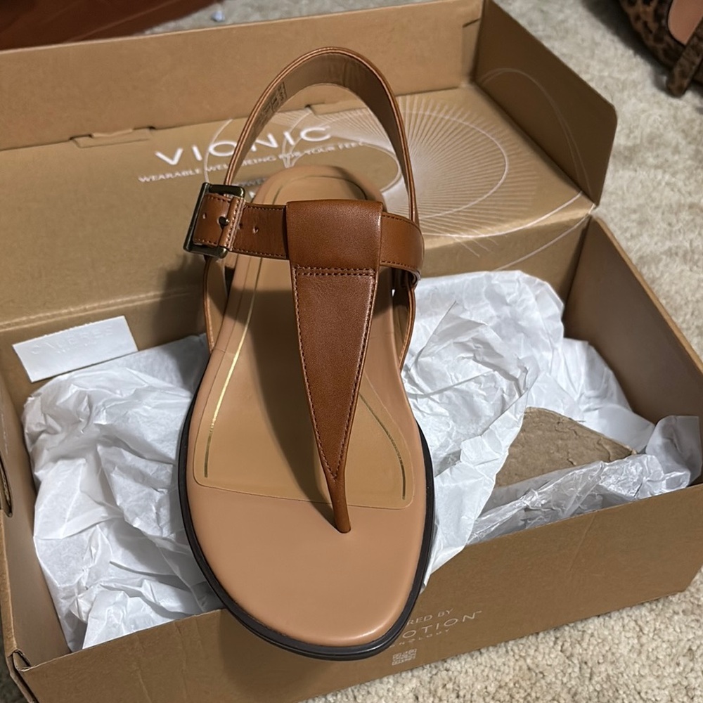Vionic Brown Leather Sandals